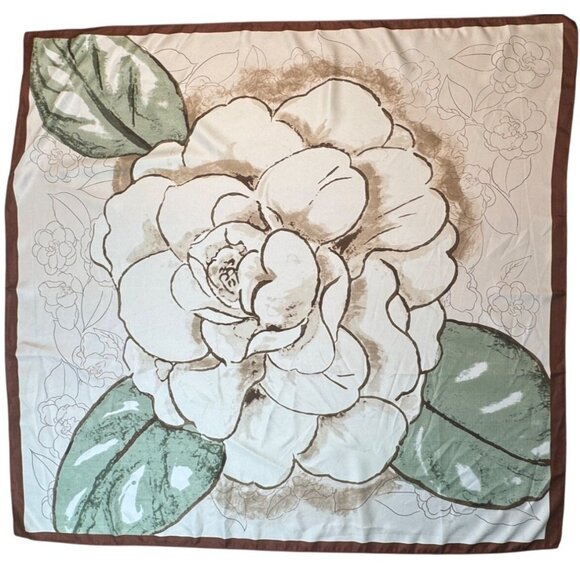 2/$30 NEW Multicolor Sweet Floral Off White Flower Printed Silky Fashion Scarf - Picture 7 of 12
